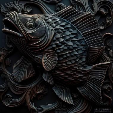 3D model Black barbus fish (STL)